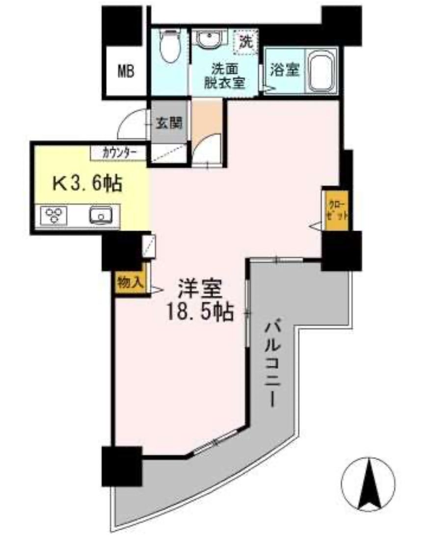 品川シーサイドビュータワー　Ⅱ1504号室　間取り