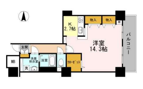品川シーサイドビュータワー　Ⅰ1902号室　間取り