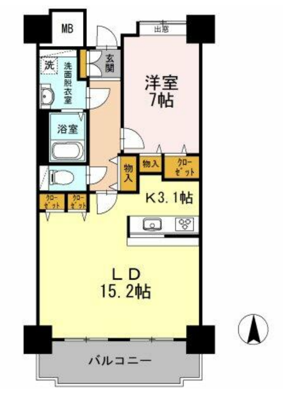 品川シーサイドビュータワー　Ⅰ2011号室　間取り