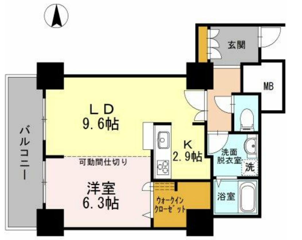 品川シーサイドビュータワー　Ⅰ1514号室　間取り
