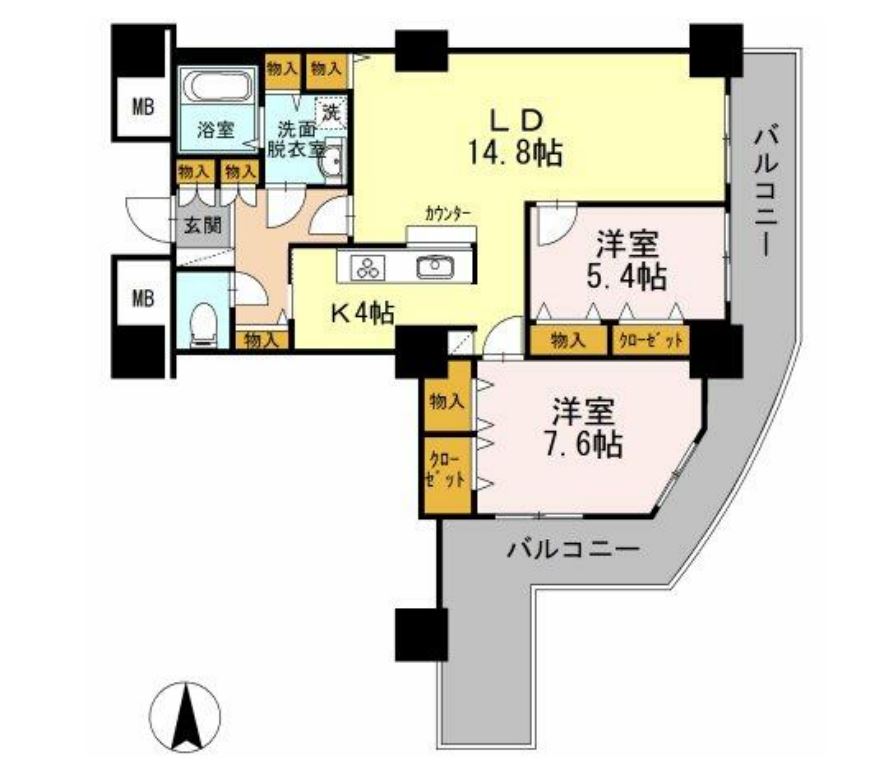 品川シーサイドビュータワー　Ⅱ2604号室　間取り