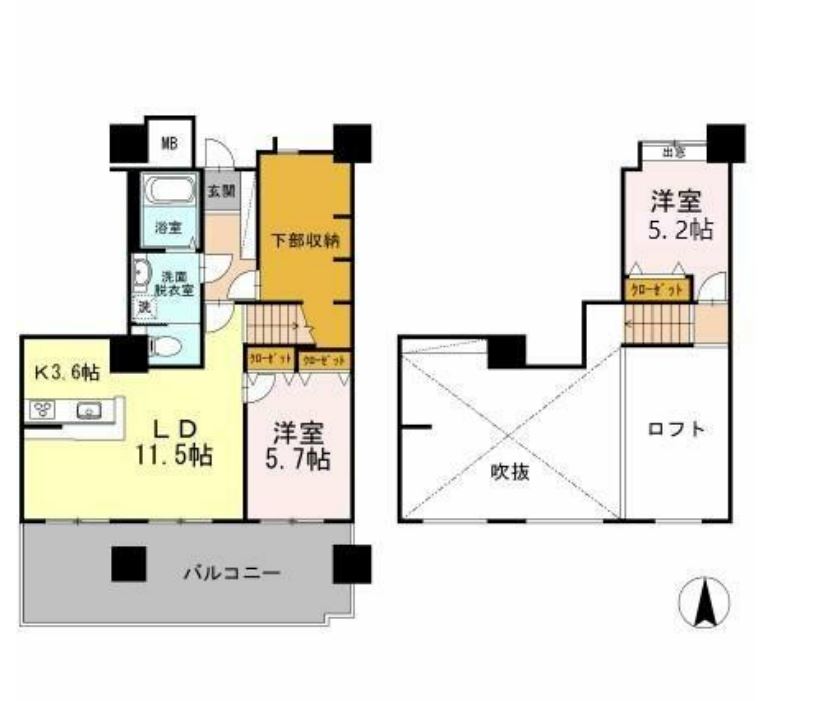 品川シーサイドビュータワー　Ⅰ3008号室　間取り