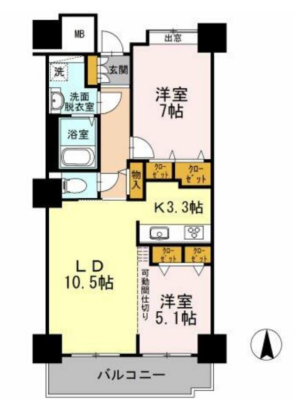 品川シーサイドビュータワー　Ⅰ612号室　間取り