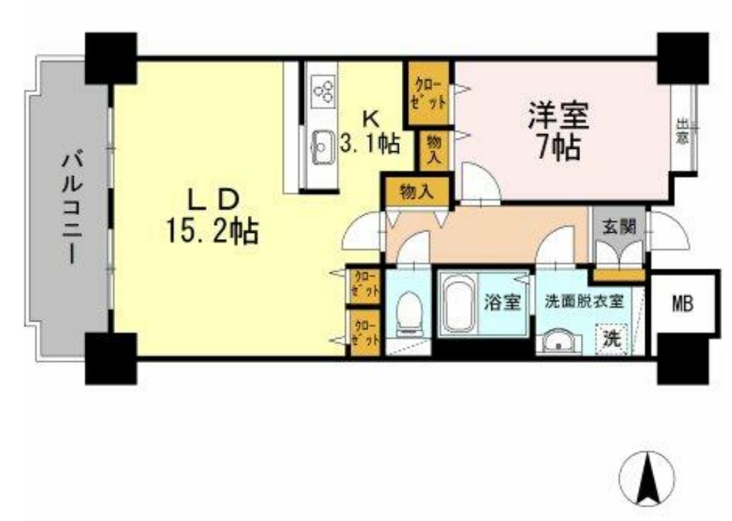 品川シーサイドビュータワー　Ⅰ916号室　間取り