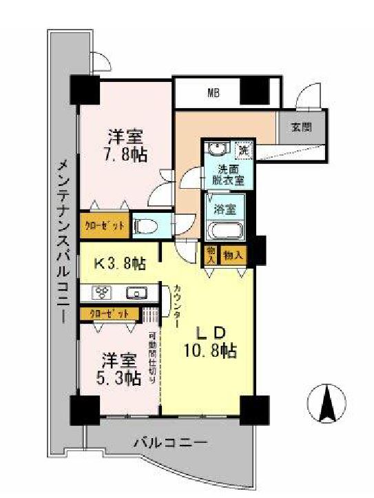 品川シーサイドビュータワー　Ⅱ1801号室　間取り