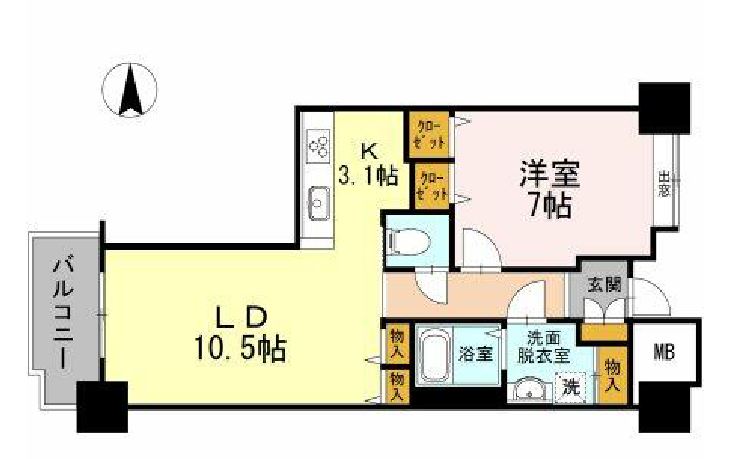 品川シーサイドビュータワー　Ⅰ616号室　間取り
