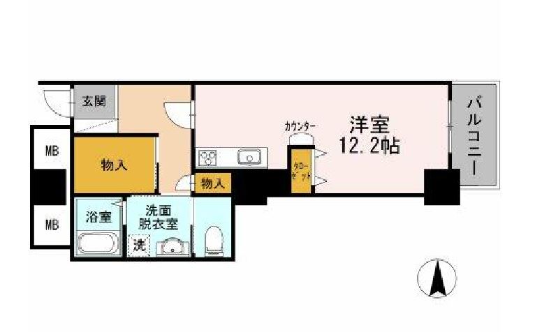 品川シーサイドビュータワー　Ⅱ1207号室　間取り