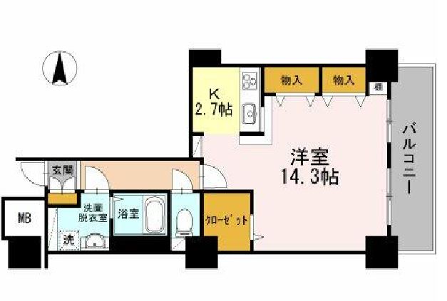 品川シーサイドビュータワー　Ⅰ2802号室　間取り