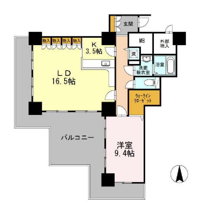 品川シーサイドビュータワー　Ⅰ209号室　間取り