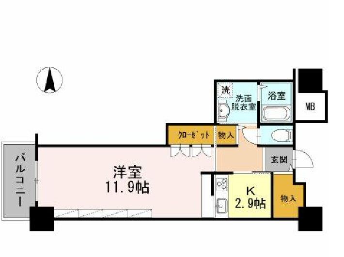 品川シーサイドビュータワー　Ⅰ1418号室　間取り