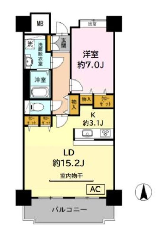 品川シーサイドビュータワー　Ⅰ1811号室　間取り