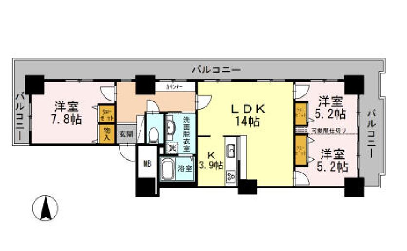 品川シーサイドビュータワー　Ⅱ2009号室　間取り