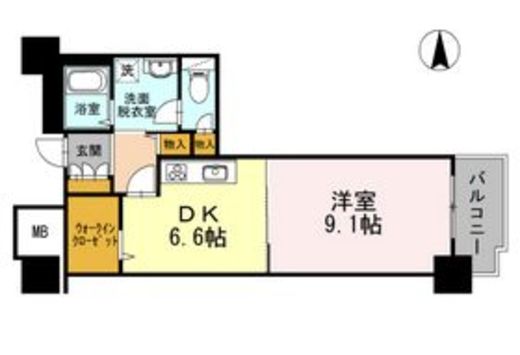 品川シーサイドビュータワー1　1005号室　間取り