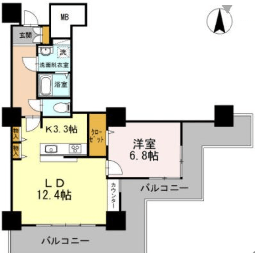 品川シーサイドビュータワー1　1208号室　間取り