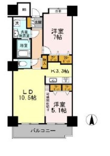 品川シーサイドビュータワー1　1512号室　間取り