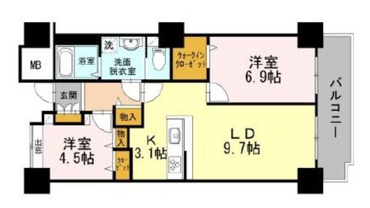 品川シーサイドビュータワー1　1803号室　間取り