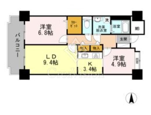 品川シーサイドビュータワー1　2017号室　間取り