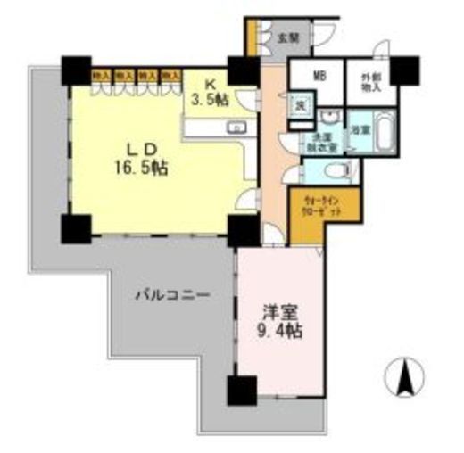 品川シーサイドビュータワー1　209号室　間取り