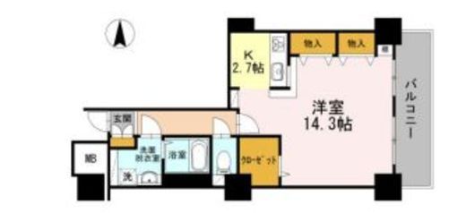 品川シーサイドビュータワー1　2102号室　間取り