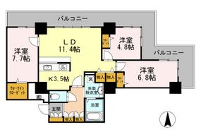品川シーサイドビュータワー1　2401号室　間取り