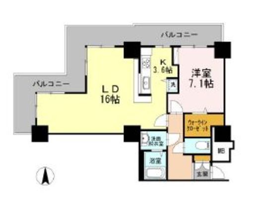 品川シーサイドビュータワー1　2619号室　間取り