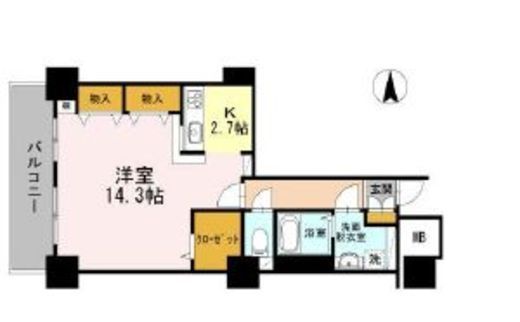 品川シーサイドビュータワー1　2718号室　間取り