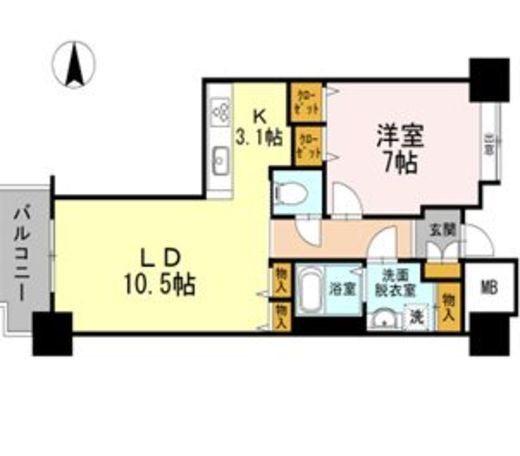 品川シーサイドビュータワー1　516号室　間取り
