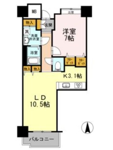 品川シーサイドビュータワー1　805号室　間取り