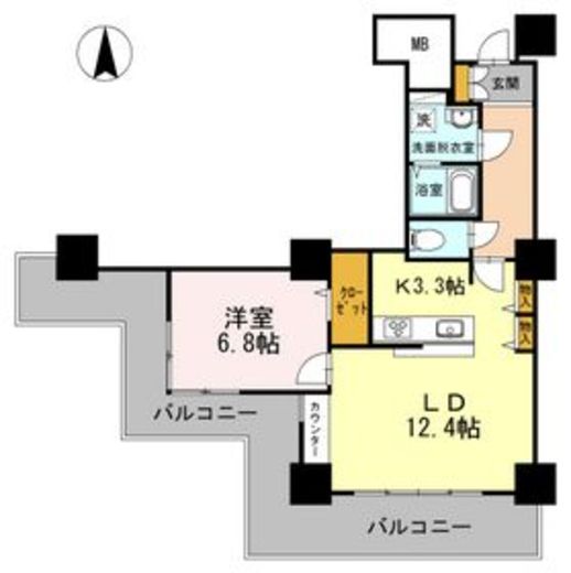 品川シーサイドビュータワー1　913号室　間取り