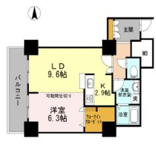 品川シーサイドビュータワー1　914号室　間取り
