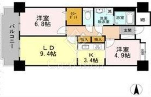 品川シーサイドビュータワー1　1517号室　間取り