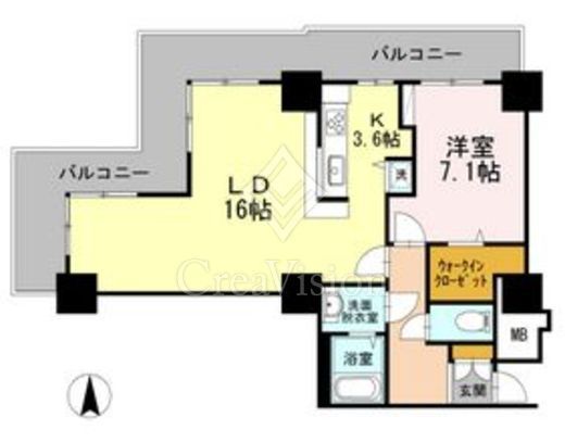 品川シーサイドビュータワー1　1320号室　間取り