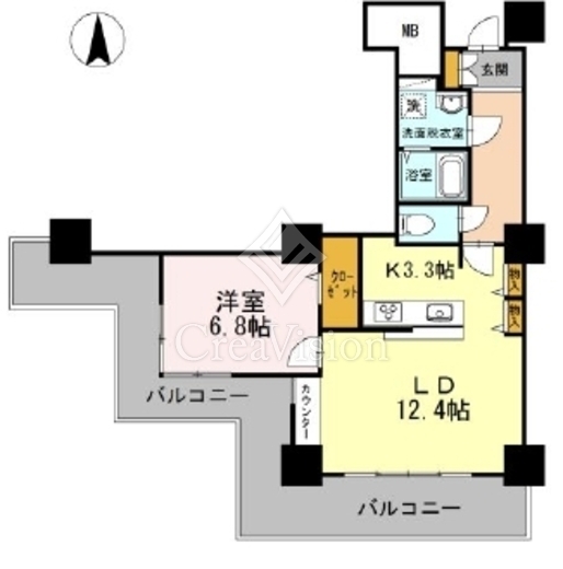 品川シーサイドビュータワー1　1713号室　間取り