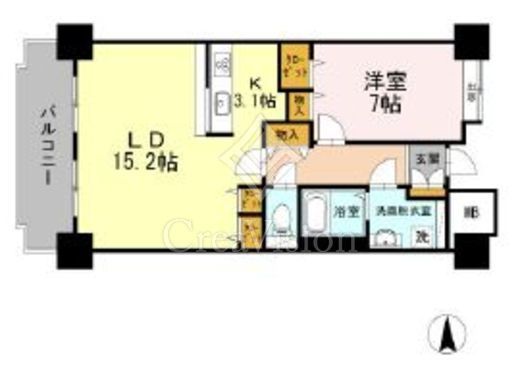 品川シーサイドビュータワー1　1916号室　間取り