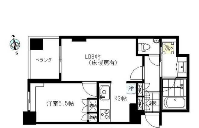 カーサフェリス目黒洗足　204号室　間取り