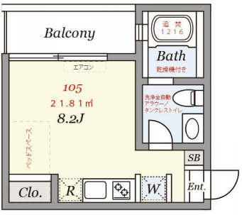 グランドハウス中目黒　405号室　間取り