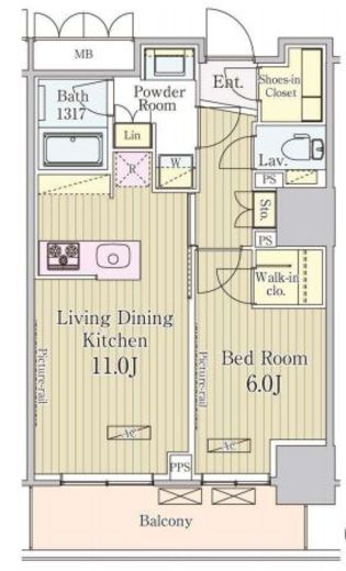 パークアクシス御茶ノ水　1207号室　間取り
