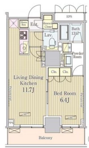 パークアクシス御茶ノ水　1606号室　間取り