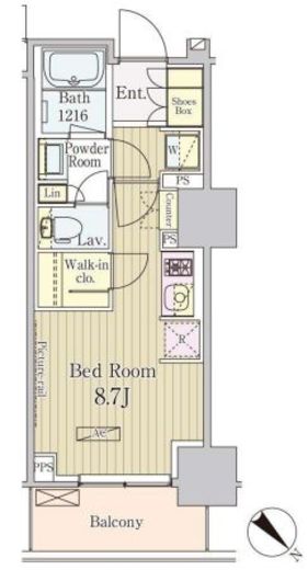 パークアクシス御茶ノ水　206号室　間取り