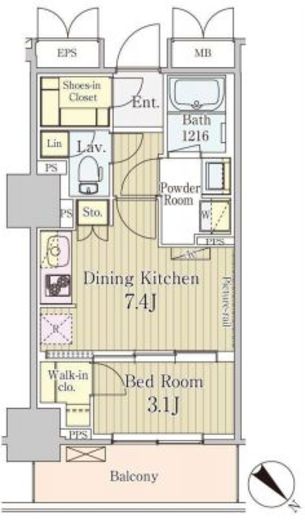 パークアクシス御茶ノ水　307号室　間取り