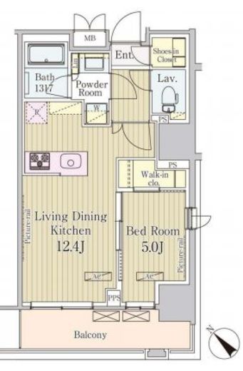 パークアクシス御茶ノ水　704号室　間取り