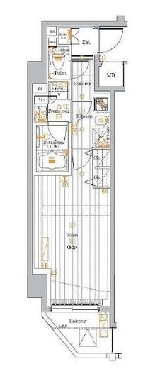 プレミアムキューブ目黒東山#mo　601号室　間取り