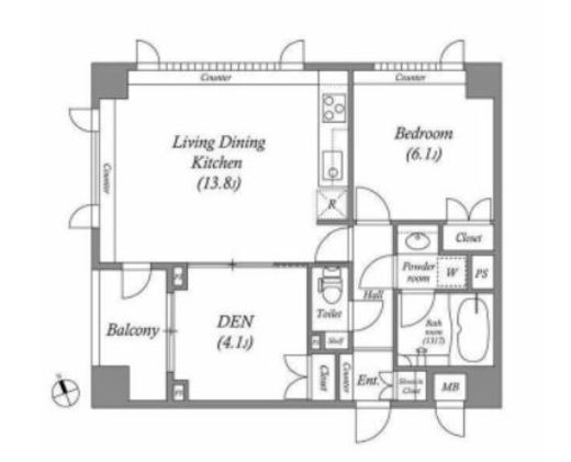 レジデンス渋谷富ヶ谷　406号室　間取り