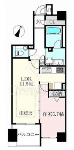 D'クラディア目黒本町　602号室　間取り