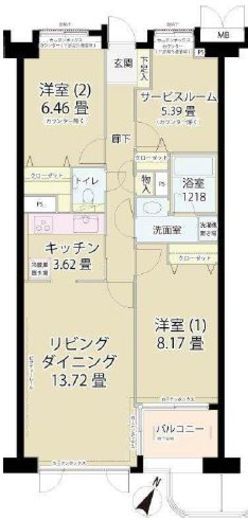 グランフォート目黒　105号室　間取り