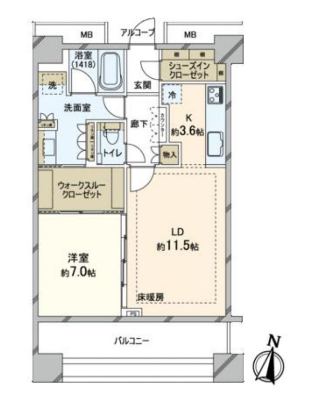 テラス渋谷美竹　16F号室　間取り
