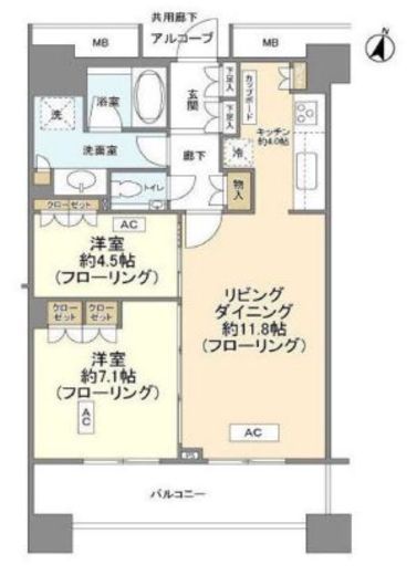テラス渋谷美竹　1404号室　間取り