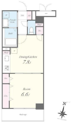 ル･クール碑文谷　202号室　間取り