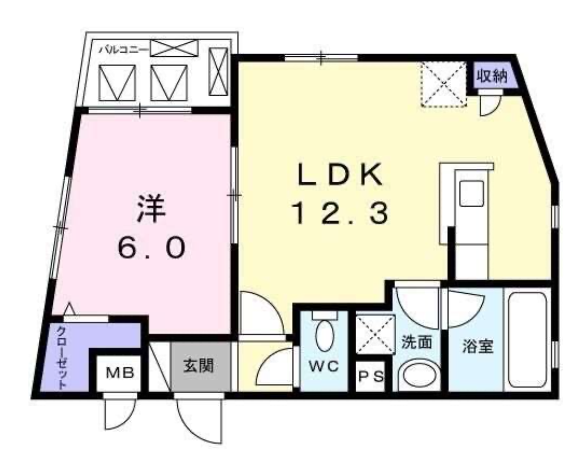 ミリオンベル　103号室　間取り