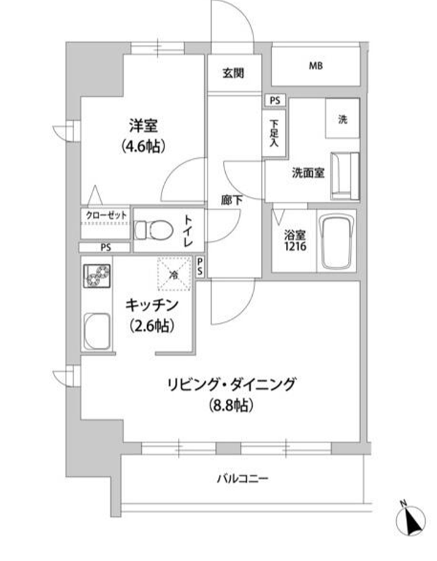 KANZE　SHIBAURA　RESIDENCE　803号室　間取り